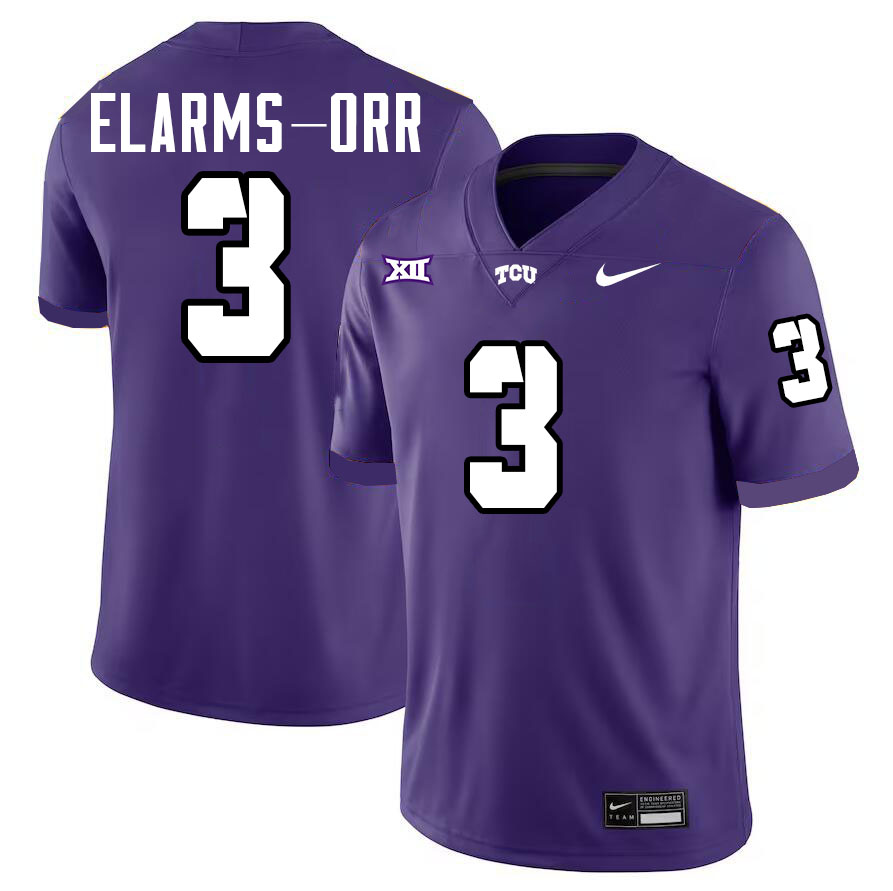 #3 Kaleb Elarms-Orr TCU Jersey,Texas Christian University Horned Frogs Football Jersey-Purple